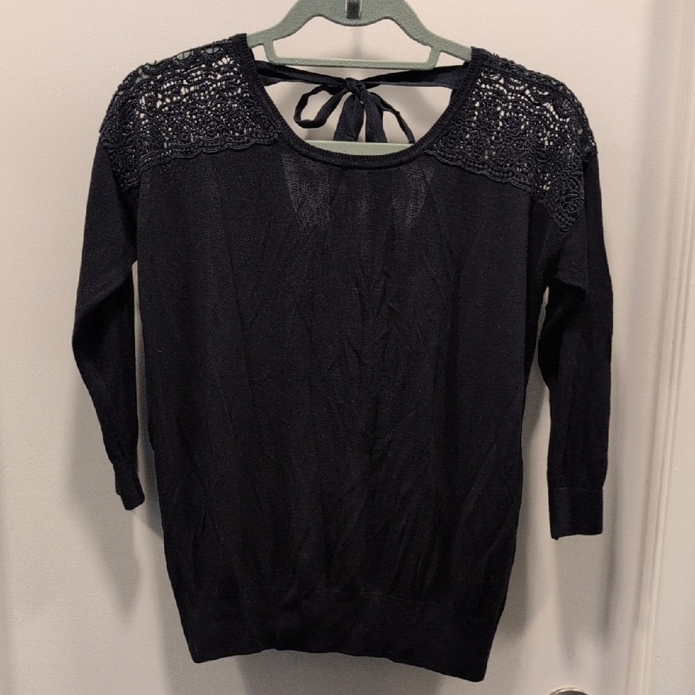 *2/$30 Closet Clearout* s.S Club Monaco Navy Sweater with Lace Detail